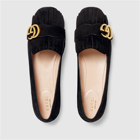 gucci ballerinas schwarz|Gucci flat slingback shoes.